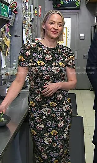 Erin French’s black floral dress on Today