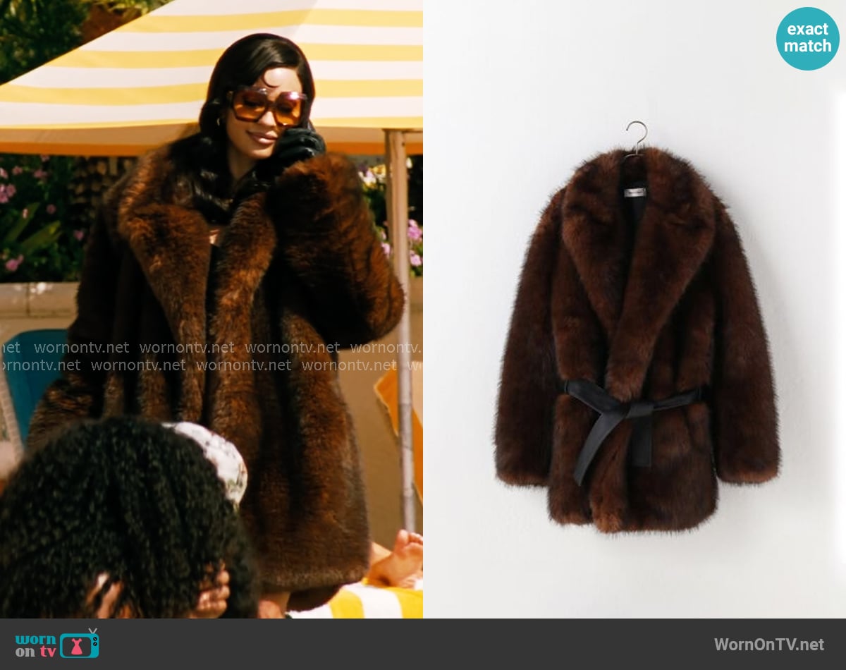 Ernest W. Baker Faux Fur Coat worn by Maddy Perez (Alexa Demie) on Euphoria