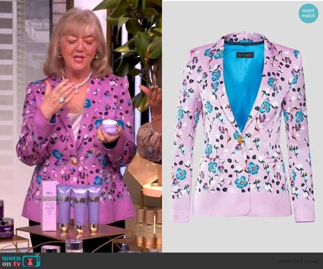Escada Floral Jacquard Blazer worn by Cathy Kangas on The View