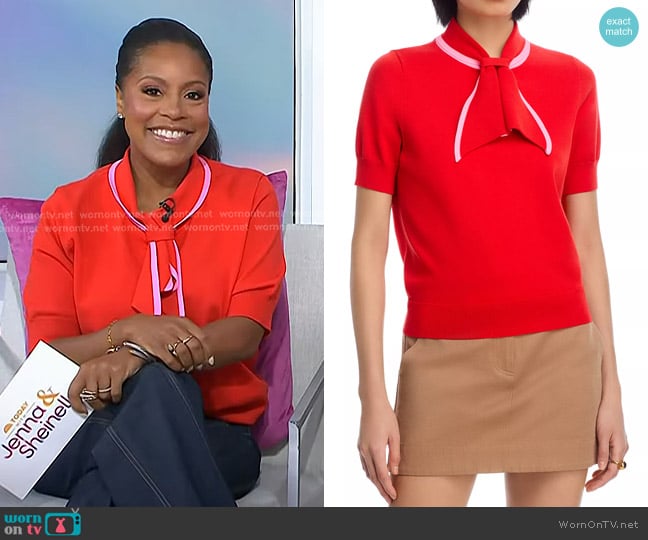 Essentiel Antwerp Collared Scarf Top worn by Sheinelle Jones on Today