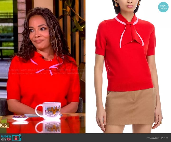 Essentiel Antwerp Collared Scarf Top worn by Sunny Hostin on The View