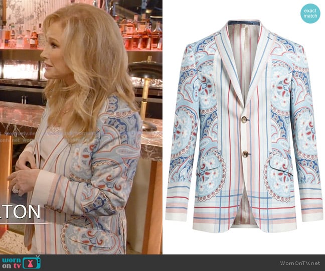 Etro Paisley Print Blazer worn by Kathy Hilton on The Real Housewives of Beverly Hills