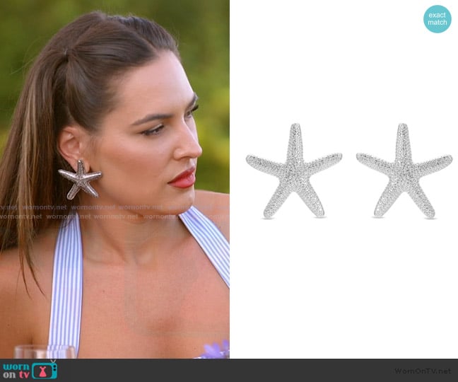 Ettika Statement Starfish Stud Earrings worn by Kelsey Swanson on The Real Housewives of Rhode Island