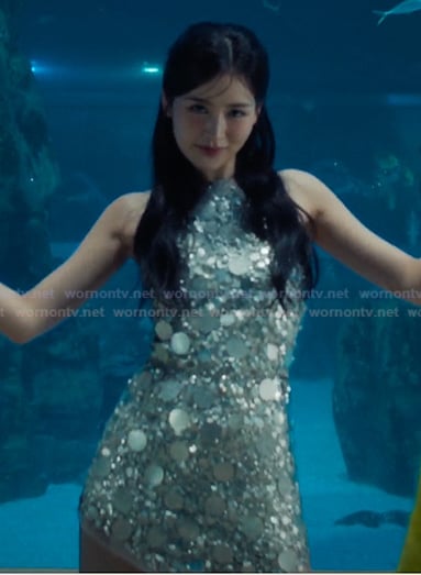 Eunice's sequin halter mini dress on XO Kitty