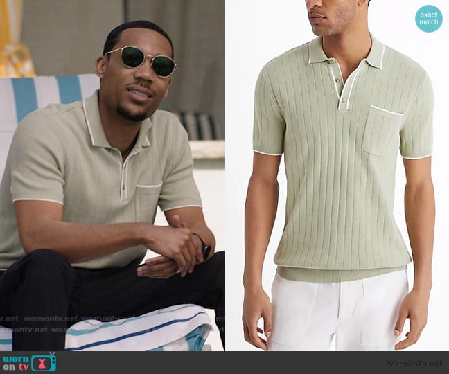 Express Modern Prep Short Sleeve Sweater Polo worn by Gregory Eddie (Tyler James Williams) on Abbott Elementary