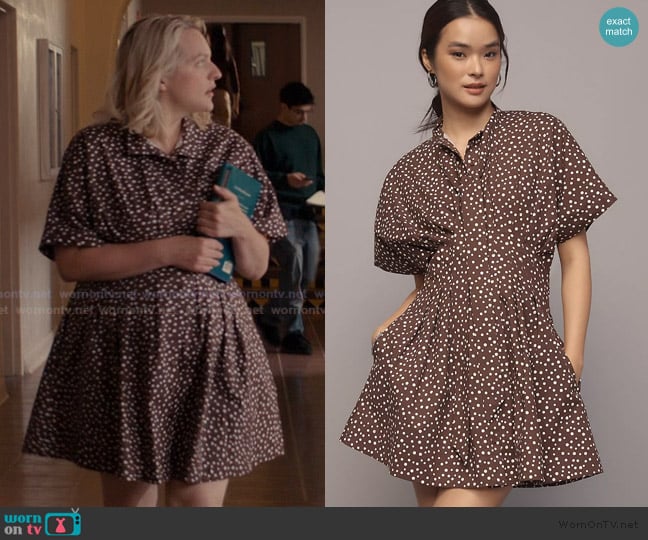 Exquise The Tobie Tie-Neck Shirt Dress worn by Mary (Elisabeth Moss) on Imperfect Women