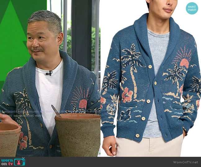 Faherty Offshore Cardigan Sweater worn by Danny Seo on Today
