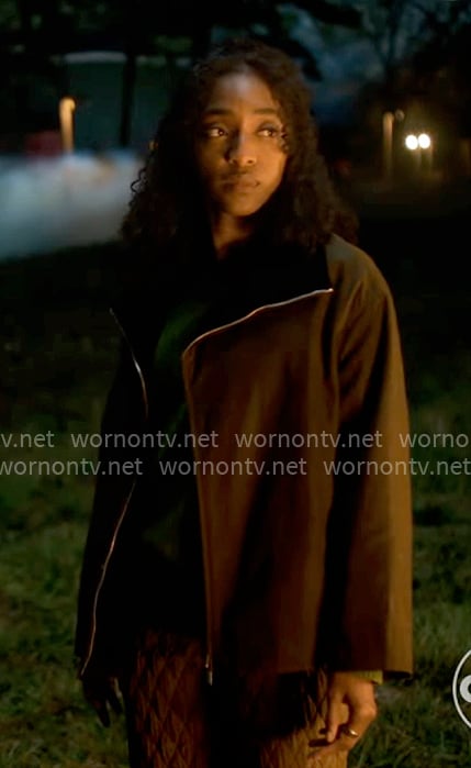 Faith's dark green zip up jacket on Will Trent