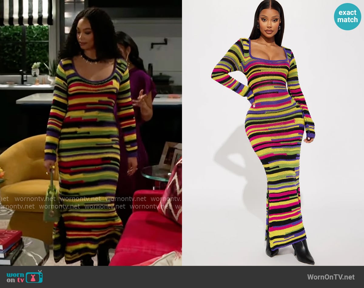 Fashion Nova Brielle Sweater Maxi Dress worn by Chelsea Hamilton (RhonniRose Mantilla) on Beyond the Gates