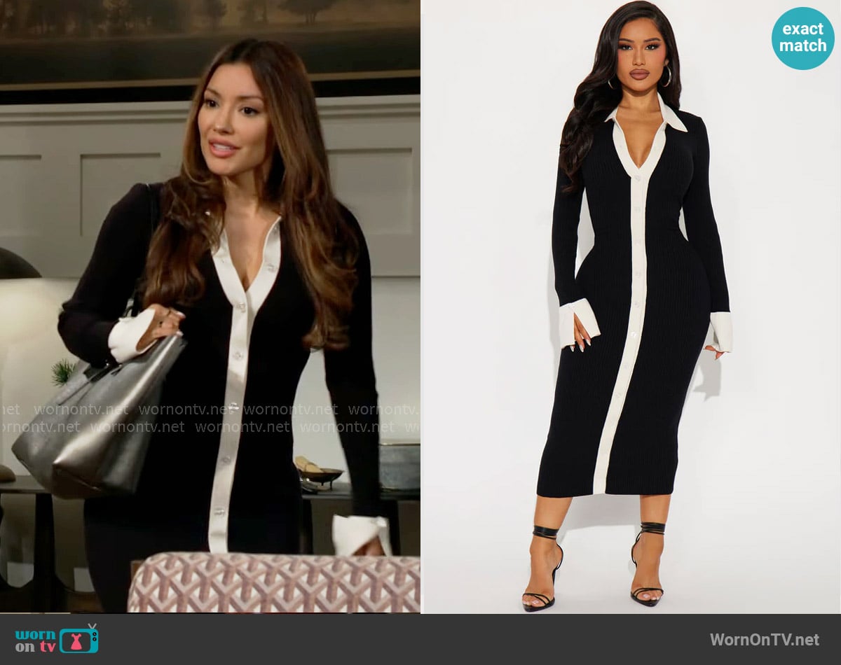 Fashion Nova Ciao Bella Sweater Midi Dress worn by Audra Charles (Zuleyka Silver) on The Young and the Restless