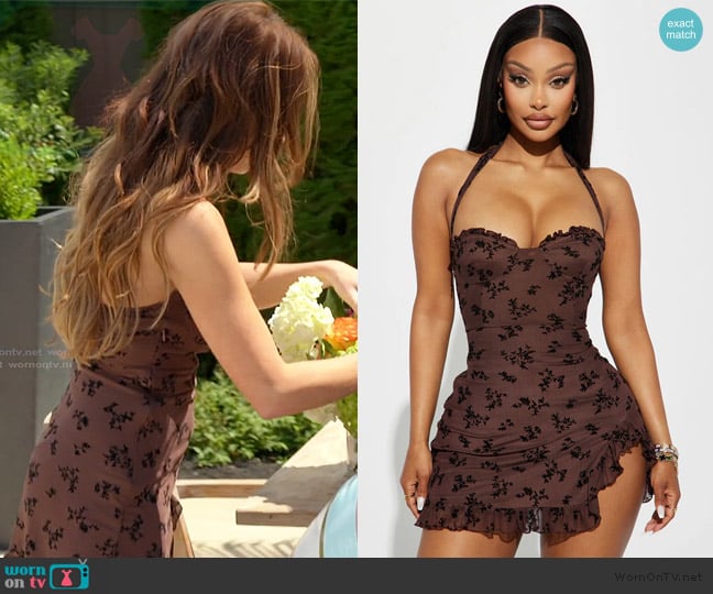 Fashion Nova Julia Flocked Mini Dress worn by Alicia Carmody on The Real Housewives of Rhode Island