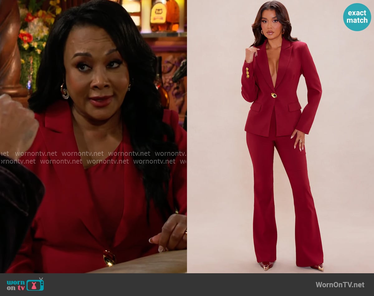 Fashion Nova Kaylynn Suit Set worn by Stephanie (Vivica A. Fox) on The Young and the Restless