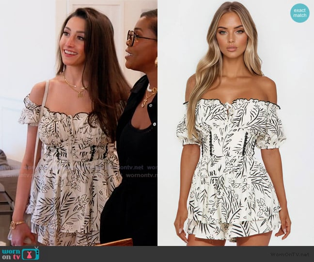 Fashion Nova Kira Vacation Tropical Romper worn by Melissa Carelli on The Valley