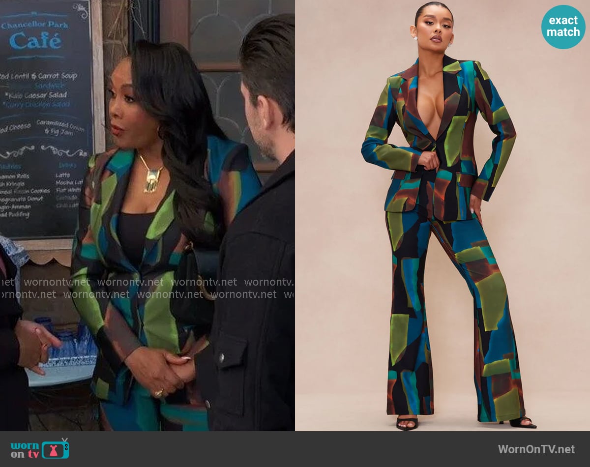 Fashion Nova Mason Pant Suit Set worn by Stephanie (Vivica A. Fox) on The Young and the Restless