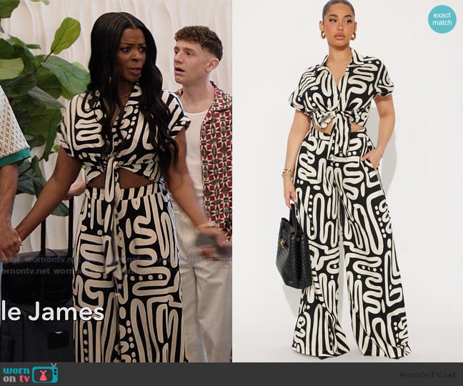 Fashion Nova Posted In Portugal Linen Pant Set worn by Ava Coleman (Janelle James) on Abbott Elementary