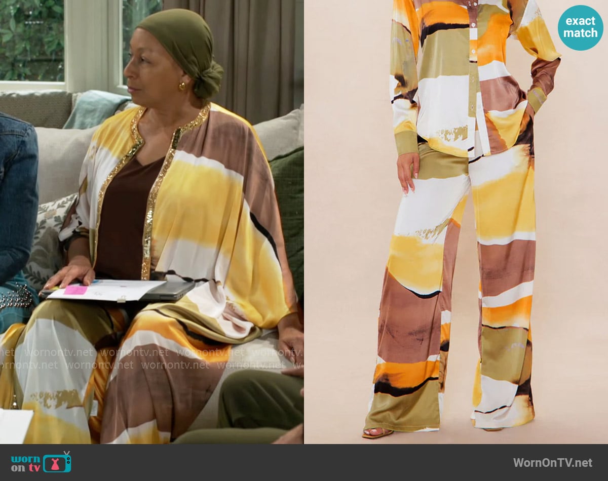 Fashion Nova Rena Satin Pant Set worn by Anita Dupree (Tamara Tunie) on Beyond the Gates