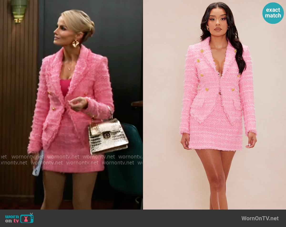 Fashion Nova Talia Tweed Blazer Suit Set worn by Vanessa McBride (Lauren Buglioli) on Beyond the Gates