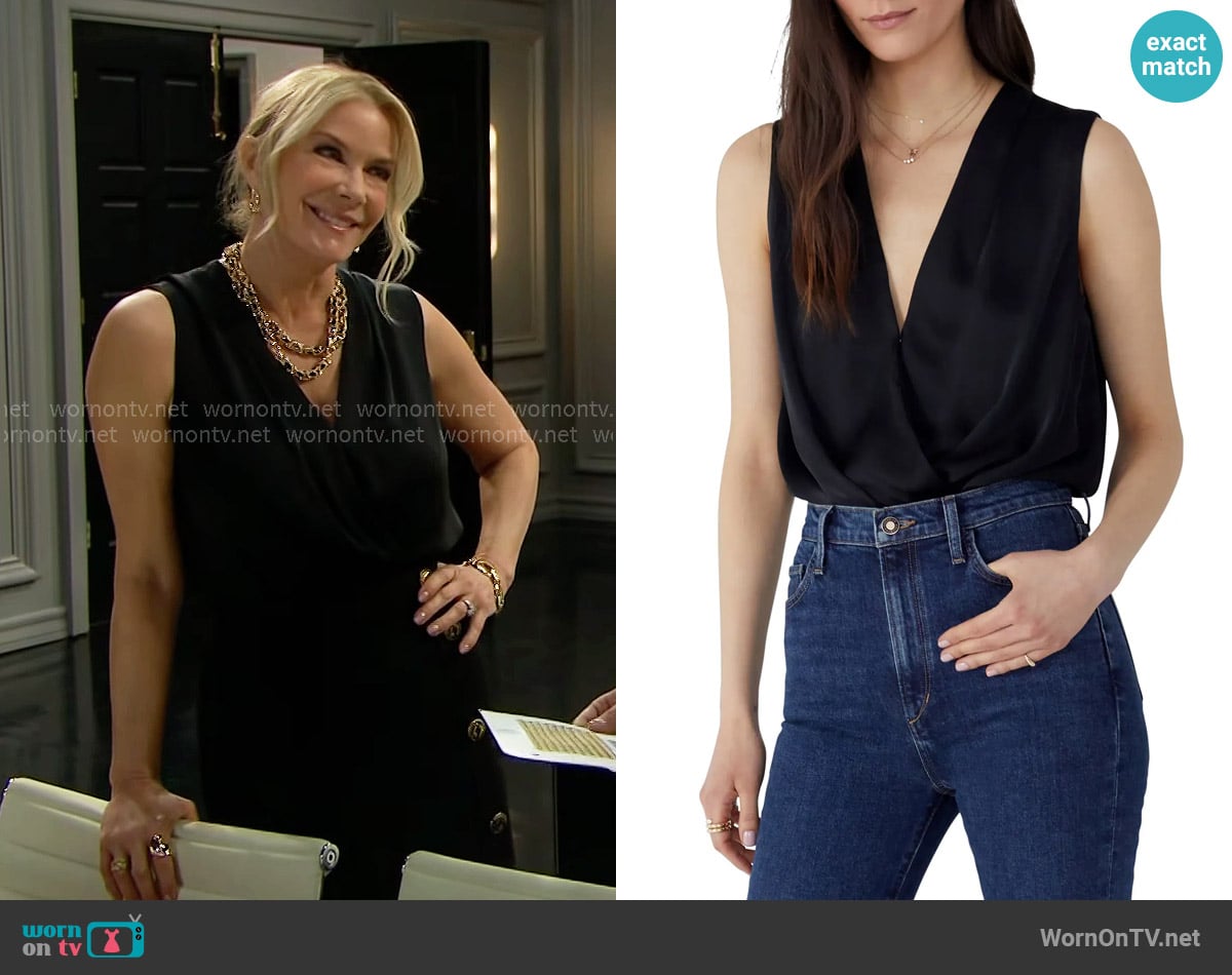 Favorite Daughter The Date Sleeveless Wrap Bodysuit worn by Steffy Forrester (Jacqueline MacInnes Wood) on The Bold and the Beautiful