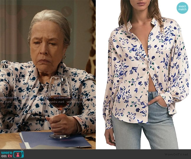 Favorite Daughter  The Lauren Floral Button-Front Top worn by Madeline Matlock (Kathy Bates) on Matlock