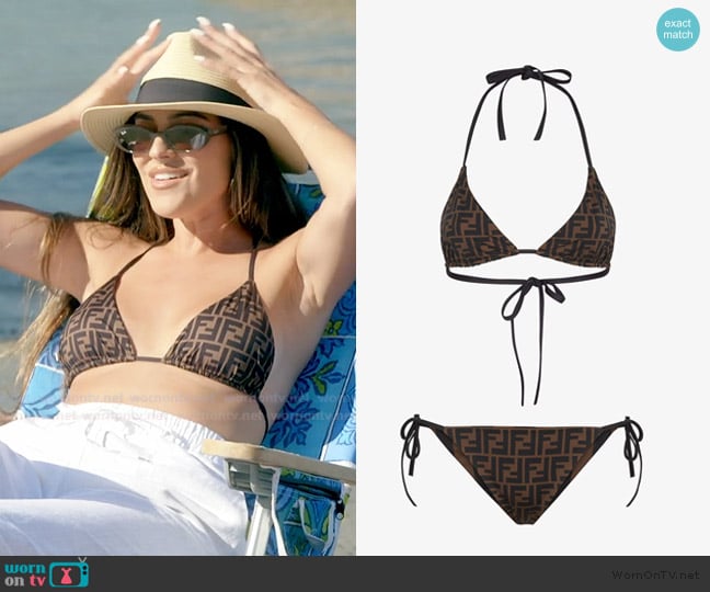 Fendi Brown Lycra Reversible Bikini worn by Kelsey Swanson on The Real Housewives of Rhode Island