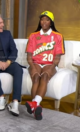 Flau’jae Johnson’s Seattle SuperSonics jersey tee on Good Morning America