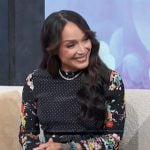 Mayte’s floral print long sleeve dress on Access Hollywood