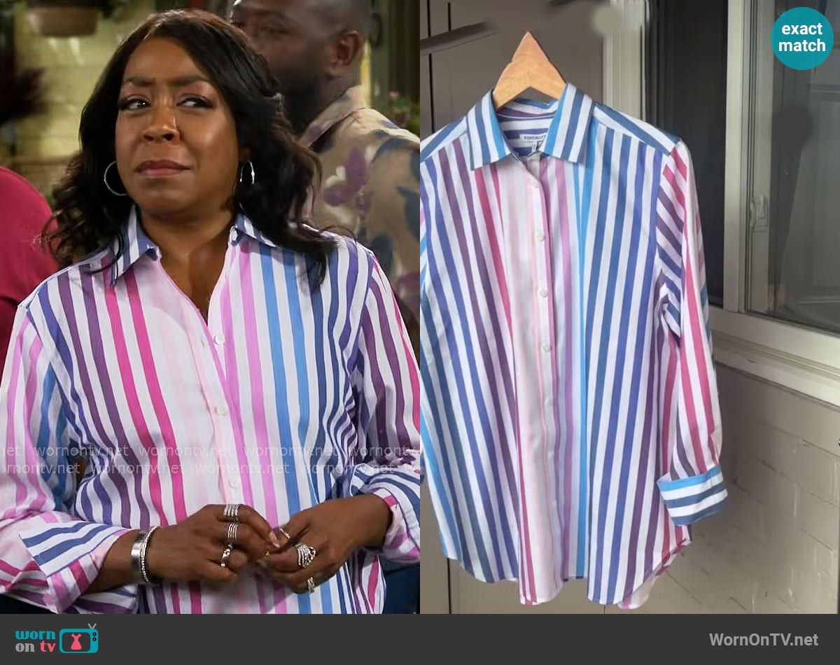 Foxcroft Taylor Shirt worn by Tina Butler (Tichina Arnold) on The Neighborhood