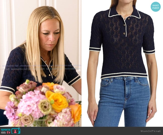 Frame The Rookie Polo Shirt worn by Sutton Stracke on The Real Housewives of Beverly Hills