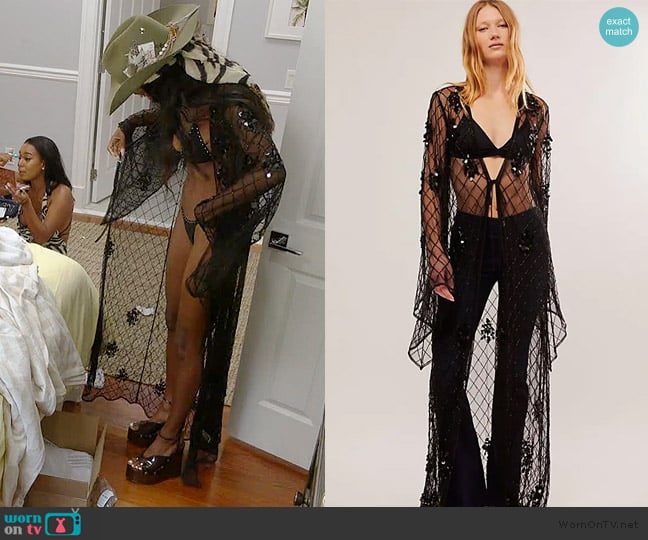 Free People Capulet beaded kimono worn by Ciara Miller on Summer House