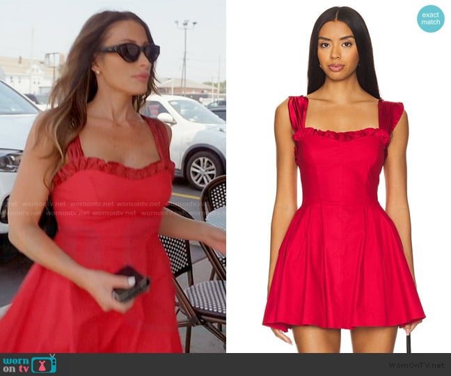 Alicia’s red ruffle trim dress on RHORI Alicia’s red ruffle trim dress on RHORI