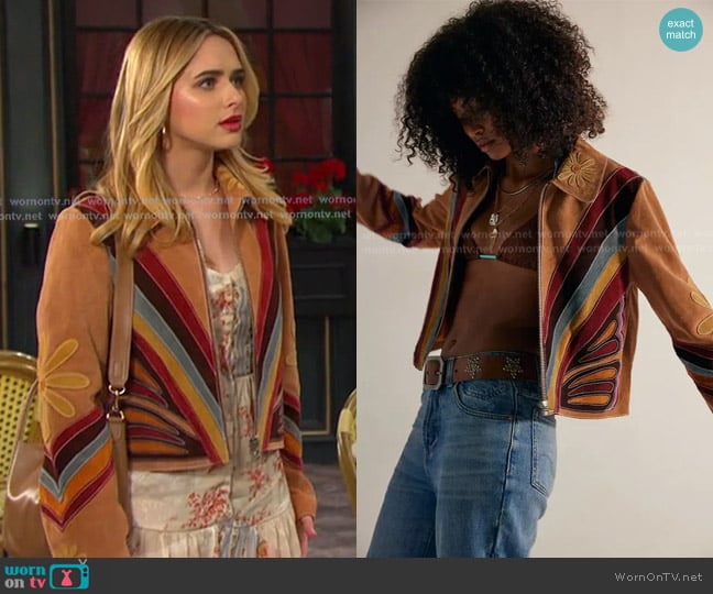 Free People Monarch Magic Jacket worn by Holly Jonas (Ashley Puzemis) on Days of our Lives
