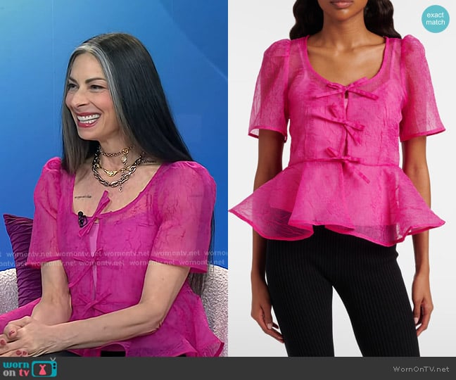 Ganni Organza Peplum Top worn by Stacy London on Today