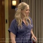 Gemma’s denim pinstripe midi shirtdress on The Neighborhood