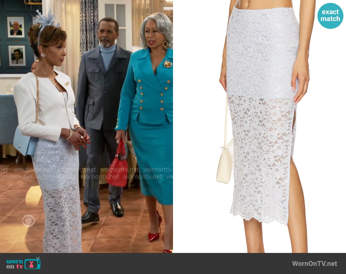 Generation Love Rave Sequin Lace Skirt worn by Anastasia Belleclaire (Timeca Seretti) on Beyond the Gates