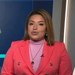 Gilma's pink double breasted blazer on NBC News Daily