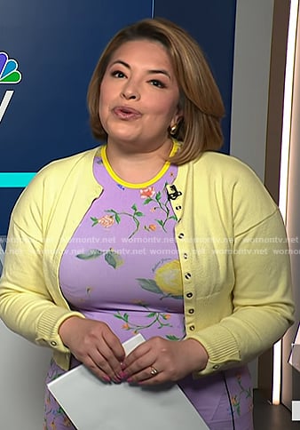 Gilma’s purple floral print dress on NBC News Daily