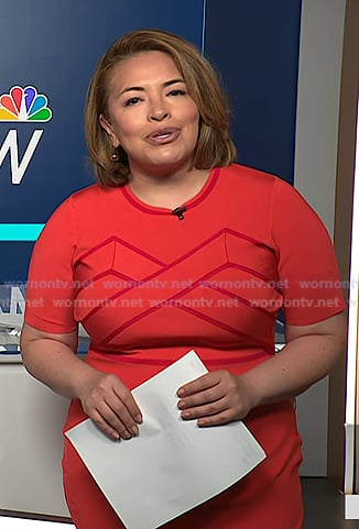 Gilma’s red short sleeve dress on NBC News Daily