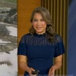 Ginger's navy lace panel dress on Good Morning America