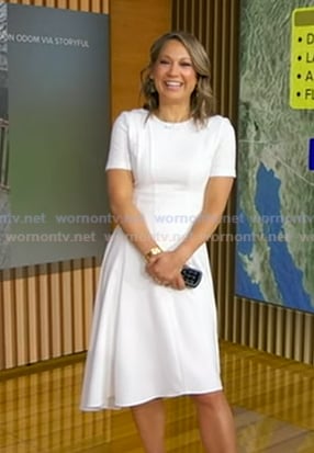 Ginger’s white asymmetric dress on Good Morning America