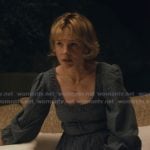 Lindsay’s blue soop neck gingham top on Beef