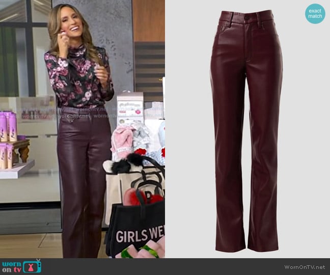 Good American Faux Leather Pants worn by Rhiannon Ally on Good Morning America