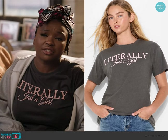 Erika’s just a girl tee on Abbott Elementary