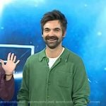 Drew Tarver’s green knit cardigan on Today