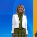 Juliet Faithfull's green tie neck midi dress on Today