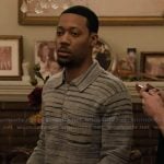 Gregory’s gray striped sweater on Abbott Elementary