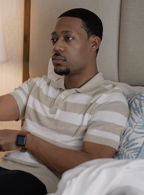 Gregory's striped polo on Abbott Elementary