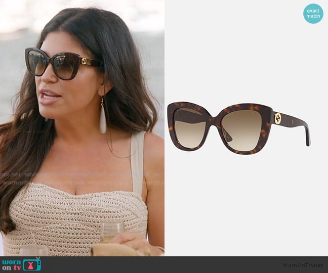 Gucci GGG0327S Sunglasses worn by Jo-Ellen Tiberi on The Real Housewives of Rhode Island