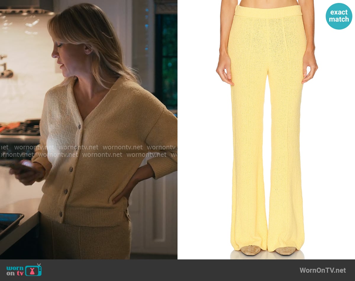 Isla’s yellow textured knit pants on Running Point