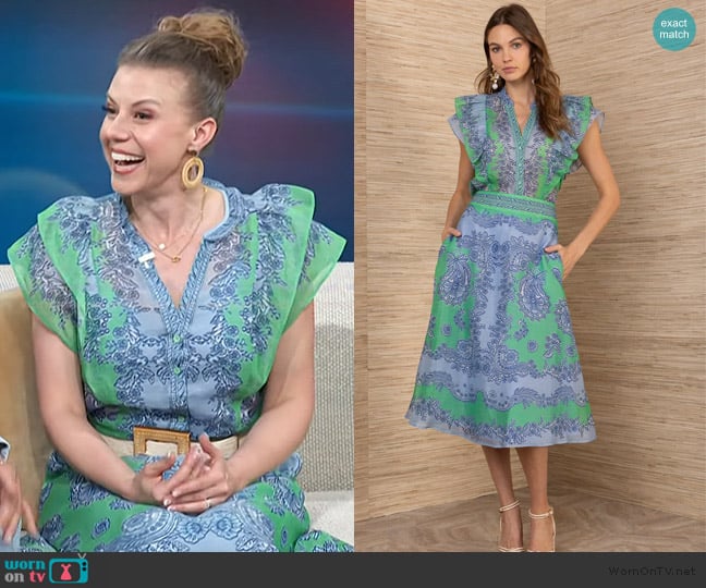 Jodie’s floral print top on Access Hollywood Jodie’s floral print top on Access Hollywood