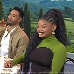 Halle Bailey’s green and brown maxi dress on Today